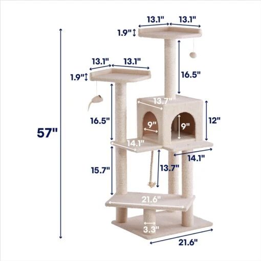 Frisco 57-in Faux Fur Cat Tree & Condo -Cat Supply Store 101805 PT1. AC SS1800 V1687792362