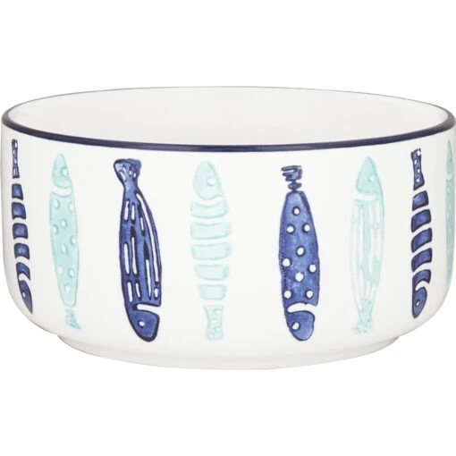 Signature Housewares Coastal Fish Non-Skid Ceramic Cat Bowl -Cat Supply Store 103442 MAIN. AC SS1800 V1544211505