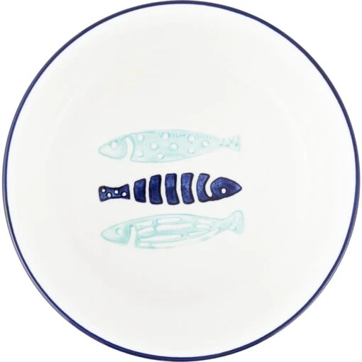 Signature Housewares Coastal Fish Non-Skid Ceramic Cat Bowl -Cat Supply Store 103442 PT7. AC SS1800 V1544211501