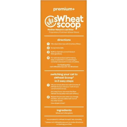 SWheat Scoop Premium+ Unscented Natural Clumping Wheat Cat Litter -Cat Supply Store 107357 PT2. AC SS1800 V1605057778