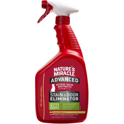 Nature's Miracle Advanced Cat Enzymatic Stain Remover & Odor Eliminator Spray, Sunny Lemon, 32-oz Bottle -Cat Supply Store 115425 MAIN. AC SS1800 V1701453343