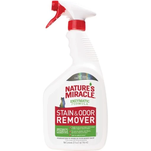 Nature's Miracle Cat Enzymatic Stain Remover & Odor Eliminator Spray, 32-oz Bottle -Cat Supply Store 115440 MAIN. AC SS1800 V1701453405