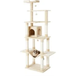 Frisco 78-in Faux Fur Cat Tree & Condo -Cat Supply Store 128068 PT1. AC SS1800 V1505930986