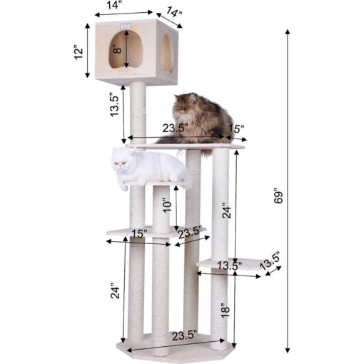 Armarkat 69-in Wooden Cat Tree & Condo -Cat Supply Store 130335 PT6. AC SS1800 V1615915014