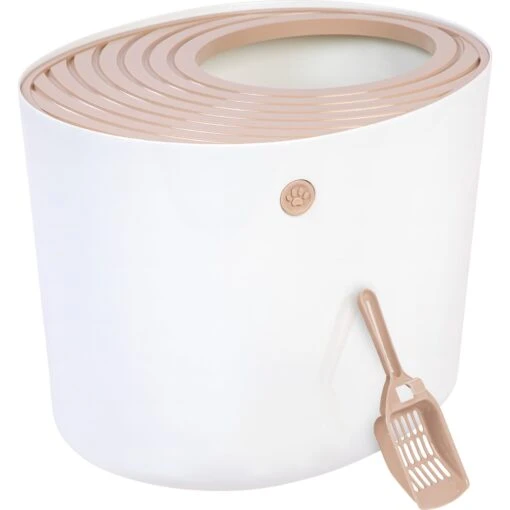 IRIS USA Round Top Entry Cat Litter Box & Scoop -Cat Supply Store 130345 PT6. AC SS1800 V1680881173