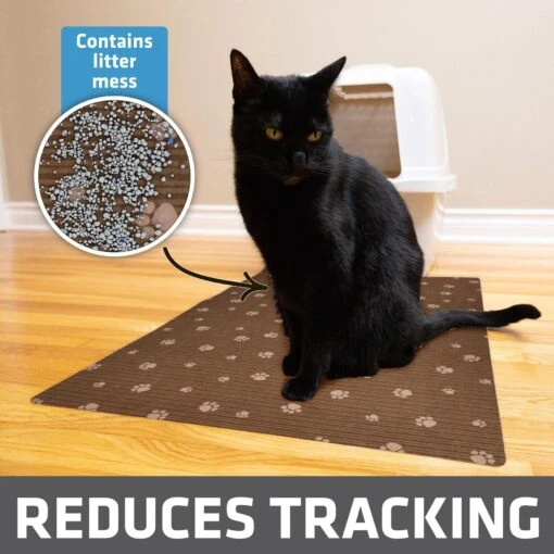 Drymate Protective & Decorative Cat Litter Mat, Brown Stripe, Large, 20-in X 28-in -Cat Supply Store 134957 PT1. AC SS1800 V1693002131