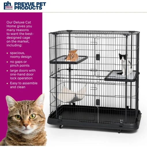 Prevue Pet Products Deluxe Cat Cage Playpen -Cat Supply Store 143768 PT1. AC SS1800 V1670260140