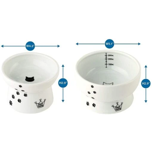 Necoichi Ceramic Elevated Cat Food & Water Bowl Set -Cat Supply Store 154902 PT3. AC SS1800 V1542038813