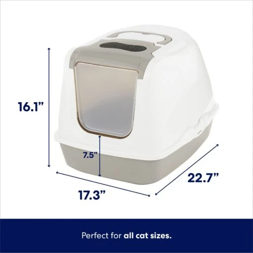 Frisco Flip Top Hooded Cat Litter Box, Gray, Large, 22-in -Cat Supply Store 155654 PT1. AC SS1800 V1675279579