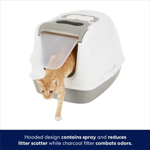 Frisco Flip Top Hooded Cat Litter Box, Gray, Large, 22-in -Cat Supply Store 155654 PT2. AC SS1800 V1675279640