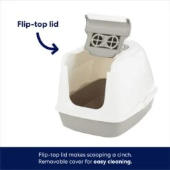 Frisco Flip Top Hooded Cat Litter Box, Gray, Large, 22-in -Cat Supply Store 155654 PT3. AC SS1800 V1675279989