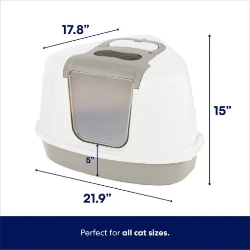 Frisco Flip Top Hooded Corner Cat Litter Box, Large, 21-in -Cat Supply Store 155656 PT1. AC SS1800 V1675279991