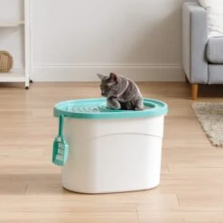 IRIS USA Large Round Top Entry Cat Litter Box & Scoop -Cat Supply Store 156874 PT3. AC SS1800 V1680804036