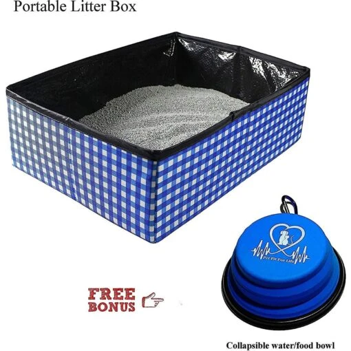 Pet Fit For Life Collapsible Portable Litter Box With Collapsible Bowl -Cat Supply Store 159018 PT1. AC SS1800 V1565285083