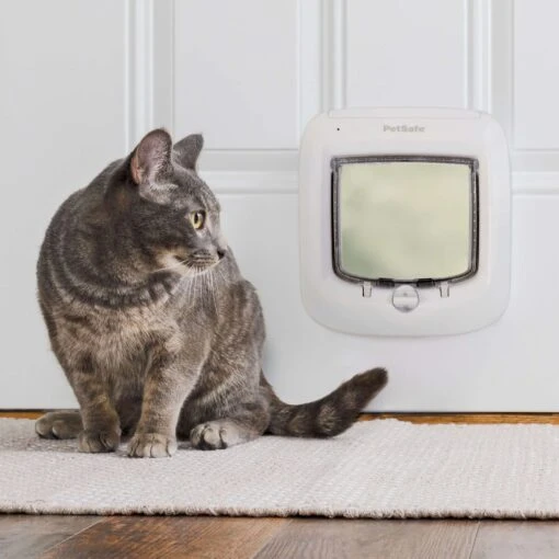 PetSafe 4-Way Locking Microchip Entry Cat Door -Cat Supply Store 159086 MAIN. AC SS1800 V1626450994