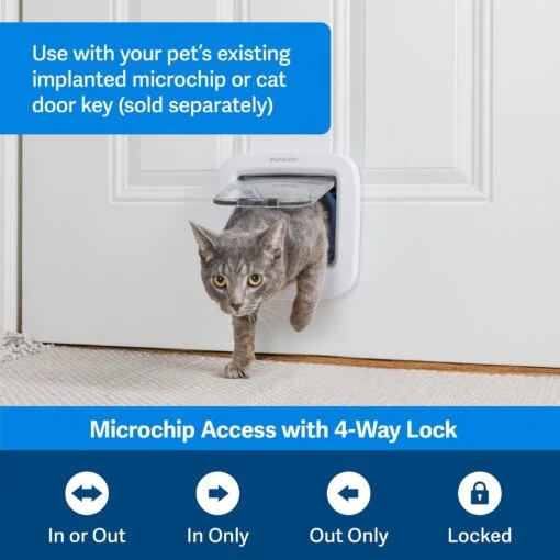 PetSafe 4-Way Locking Microchip Entry Cat Door -Cat Supply Store 159086 PT1. AC SS1800 V1626451589