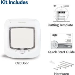 PetSafe 4-Way Locking Microchip Entry Cat Door -Cat Supply Store 159086 PT4. AC SS1800 V1626447712