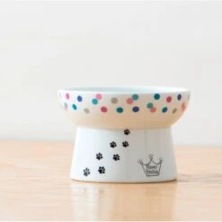 Necoichi Raised Cat Food Bowl, Colorful Dots -Cat Supply Store 169388 PT3. AC SS1800 V1649344930