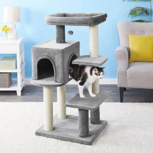 Frisco 48-in Heavy Duty Faux Fur Cat Tree & Condo -Cat Supply Store 169399 MAIN. AC SS1800 V1569622079