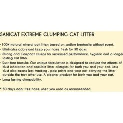 Sanicat Extreme Unscented Clumping Clay Cat Litter -Cat Supply Store 173866 PT1. AC SS1800 V1590499267