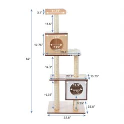 Frisco 62-in Modern Cat Tree & Condo -Cat Supply Store 177901 PT1. AC SS1800 V1584451759