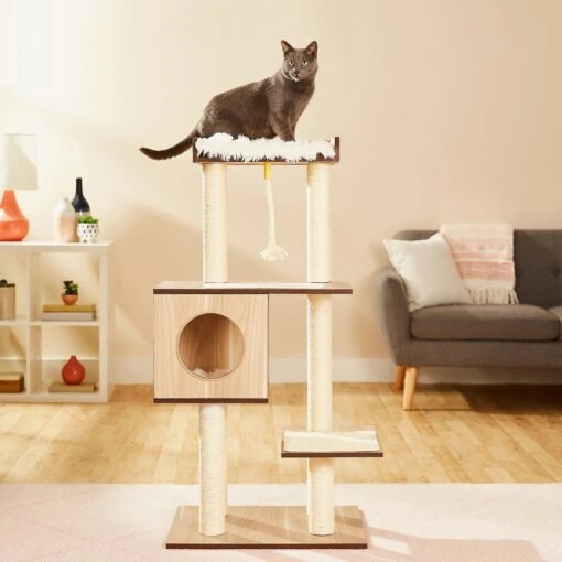 Frisco 47.5-in Modern Cat Tree & Condo -Cat Supply Store 177904 MAIN. AC SS1800 V1584451135