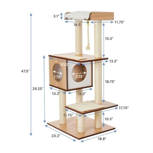 Frisco 47.5-in Modern Cat Tree & Condo -Cat Supply Store 177904 PT1. AC SS1800 V1584452074