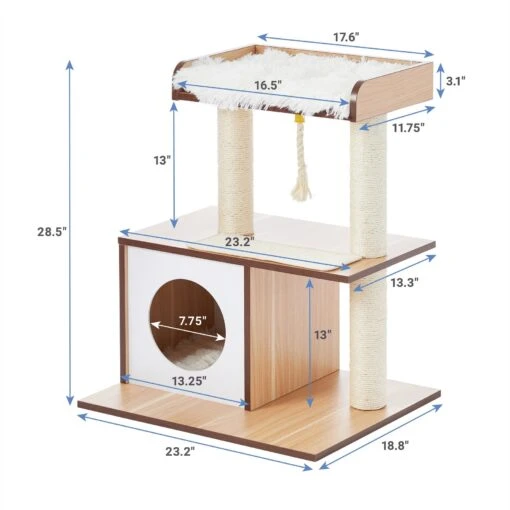 Frisco 28.5-in Modern Cat Tree & Condo -Cat Supply Store 177907 PT1. AC SS1800 V1584452137