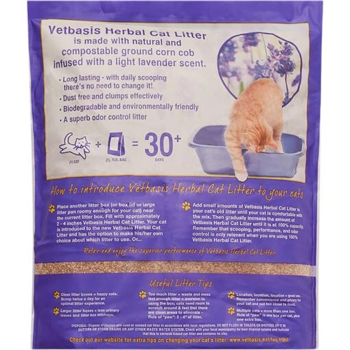 Vetbasis Herbal Lavender Scented Clumping Corn Cat Litter -Cat Supply Store 178316 PT1. AC SS1800 V1680789622