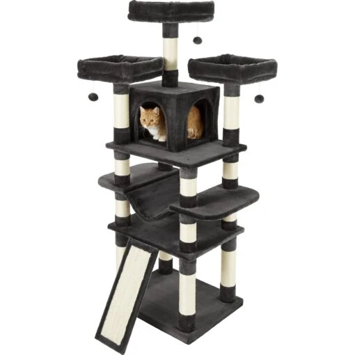 Frisco 68-in Faux Fur Cat Tree & Condo -Cat Supply Store 180384 PT5. AC SS1800 V1584453423