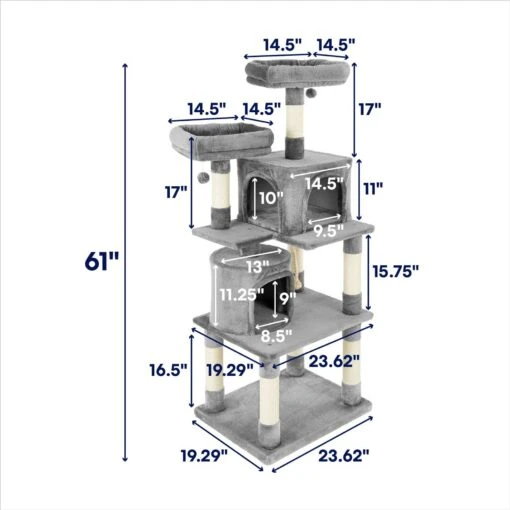 Frisco 61-in Faux Fur Cat Tree & Condo -Cat Supply Store 180395 PT1. AC SS1800 V1687792313