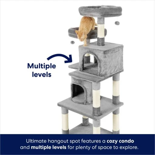 Frisco 61-in Faux Fur Cat Tree & Condo -Cat Supply Store 180395 PT3. AC SS1800 V1667227420