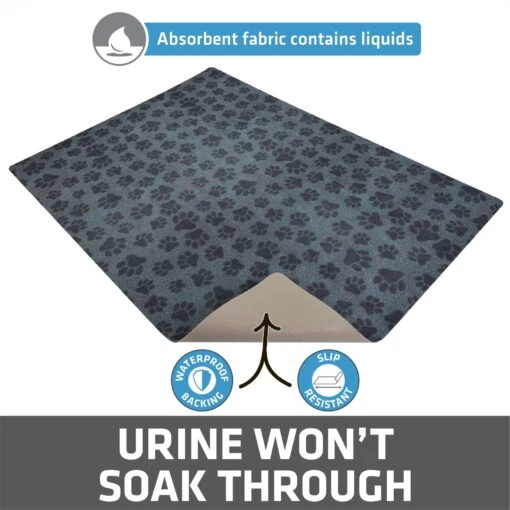 Drymate Protective & Decorative Cat Litter Mat, Paw Dots, Large, 20-in X 28-in -Cat Supply Store 181538 PT3. AC SS1800 V1689627236