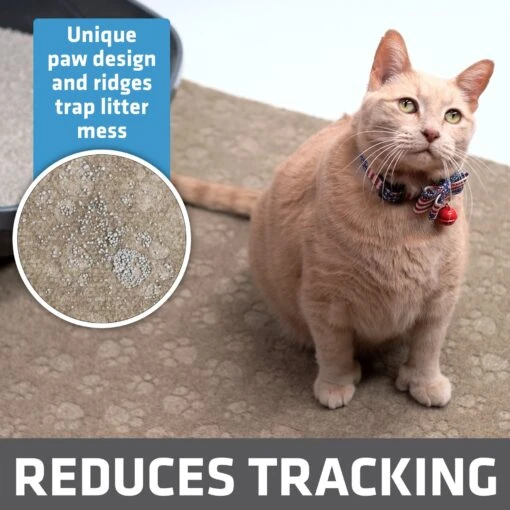 Drymate Premium Debossed Paw Cat Litter Trapping Mat, Taupe, X-Large, 28-in X 34-in -Cat Supply Store 181550 PT1. AC SS1800 V1691003305