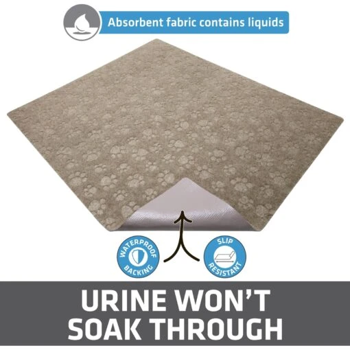 Drymate Premium Debossed Paw Cat Litter Trapping Mat, Taupe, X-Large, 28-in X 34-in -Cat Supply Store 181550 PT2. AC SS1800 V1691002846