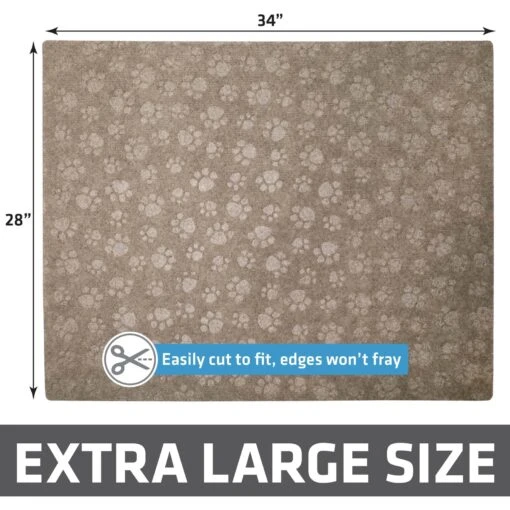 Drymate Premium Debossed Paw Cat Litter Trapping Mat, Taupe, X-Large, 28-in X 34-in -Cat Supply Store 181550 PT5. AC SS1800 V1691003207