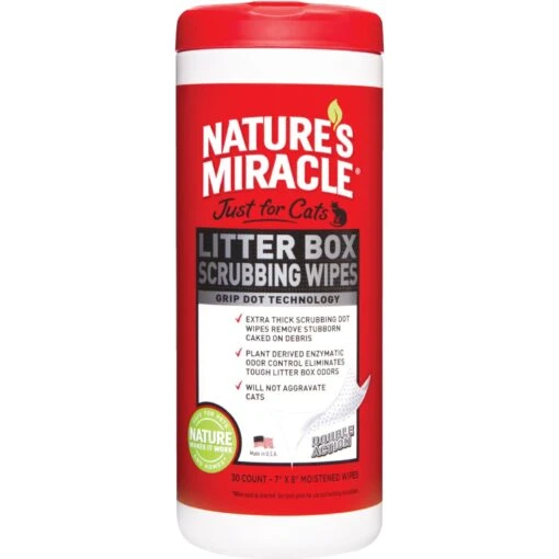 Nature's Miracle Cat Litter Box Scrubbing Wipes -Cat Supply Store 183021 MAIN. AC SS1800 V1701115655