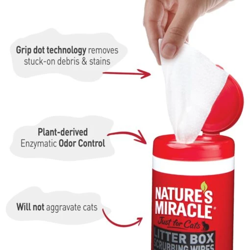 Nature's Miracle Cat Litter Box Scrubbing Wipes -Cat Supply Store 183021 PT2. AC SS1800 V1701115655