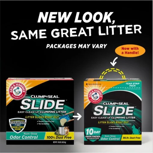 Arm & Hammer Litter SLIDE Easy Clean-Up Clumping Cat Litter Non-Stop Odor Control With 10 Days Of Odor Control -Cat Supply Store 184408 PT1. AC SS1800 V1663797321