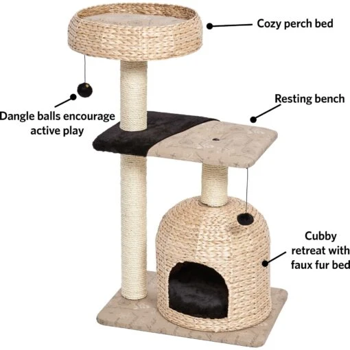 MidWest Feline Nuvo Nest 40.75-in Modern Wicker Cat Tree & Condo -Cat Supply Store 198507 PT2. AC SS1800 V1582739059