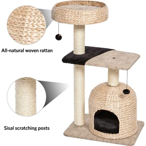 MidWest Feline Nuvo Nest 40.75-in Modern Wicker Cat Tree & Condo -Cat Supply Store 198507 PT3. AC SS1800 V1582739416