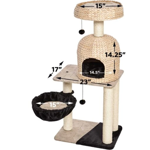 MidWest Feline Nuvo Reid 51.75-in Modern Wicker Cat Tree & Condo -Cat Supply Store 198509 PT1. AC SS1800 V1582738746