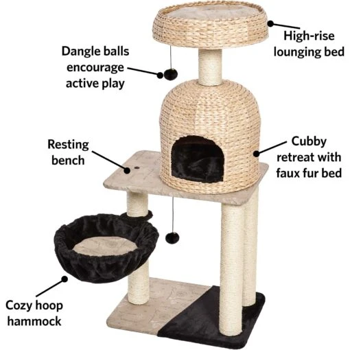 MidWest Feline Nuvo Reid 51.75-in Modern Wicker Cat Tree & Condo -Cat Supply Store 198509 PT2. AC SS1800 V1582739163