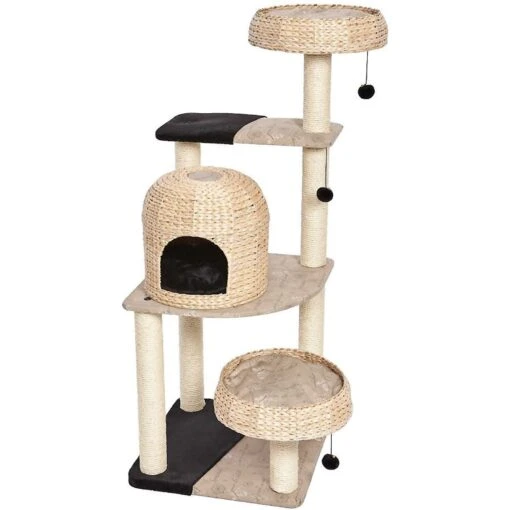 MidWest Feline Nuvo Biscayne 59.75-in Modern Wicker Cat Tree & Condo -Cat Supply Store 198511 MAIN. AC SS1800 V1582738459