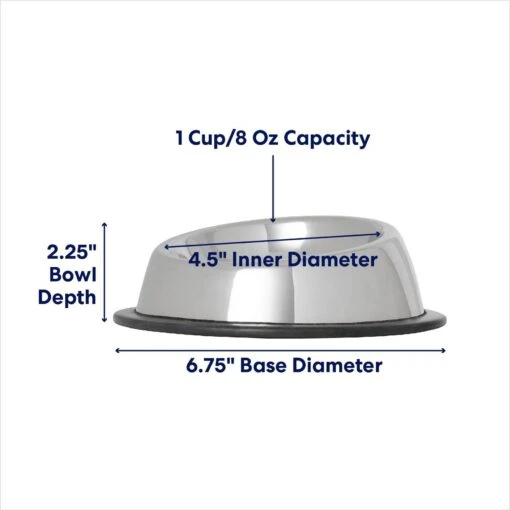 Frisco Stainless Steel Taper Non-Skid Cat Bowl -Cat Supply Store 204467 PT1. AC SS1800 V1692728194