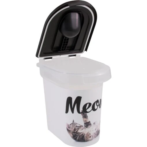 Paw Prints Meow Kitty Pet Food Storage Container, 15-lb -Cat Supply Store 206507 PT2. AC SS1800 V1571924014