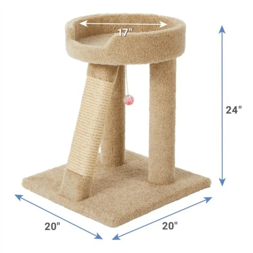 Frisco 24-in Real Carpet Cat Scratching Perch With Toy -Cat Supply Store 208960 PT2. AC SS1800 V1590072620