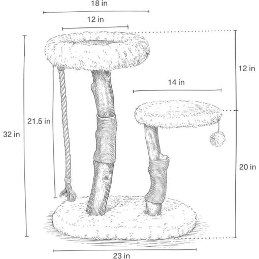 Mau Lifestyle Rizzo 32-in Modern Wooden Cat Tree -Cat Supply Store 211709 PT3. AC SS1800 V1626361299
