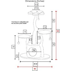 Mau Lifestyle Leone 50-in Modern Wooden Cat Tree & Condo -Cat Supply Store 211714 PT1. AC SS1800 V1580337508