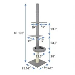 Frisco 88 To 106-in 3 Level Floor To Ceiling Heavy Duty Cat Tower -Cat Supply Store 214389 PT1. AC SS1800 V1602837999